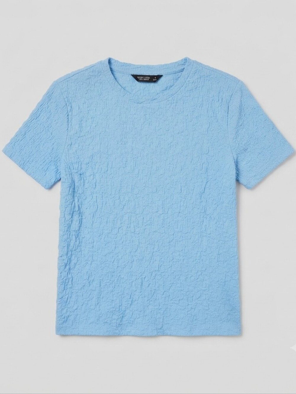 Simply Vera Vera Wang Blue Textured Short Sleeve Crew Neck T-Shirt Size M